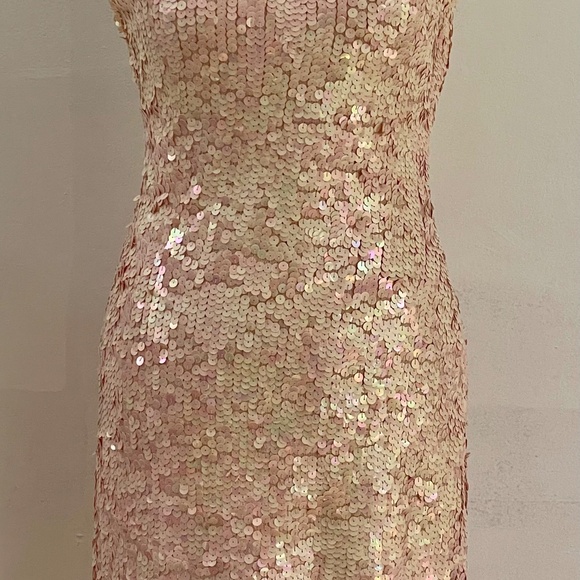 80's Vintage Pink Cathy Hardwick Sequin Tank Dress - Picture 3 of 6